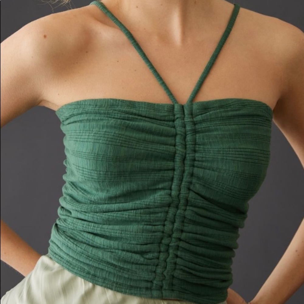 Anthropologie Pilcro Rouched Ribbed Halter